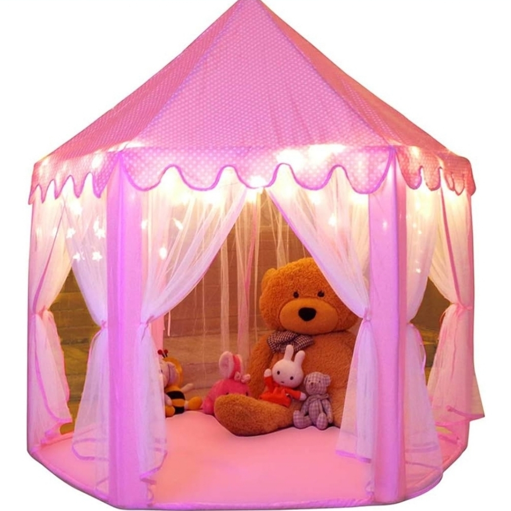 🆕️Pink Kids Play Tent with Star Lights